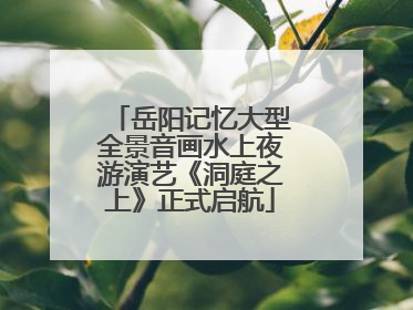 岳阳记忆大型全景音画水上夜游演艺《洞庭之上》正式启航