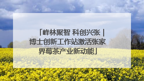 峰林聚智 科创兴张｜博士创新工作站激活张家界莓茶产业新动能