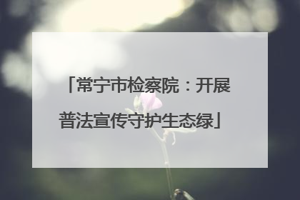 常宁市检察院：开展普法宣传守护生态绿