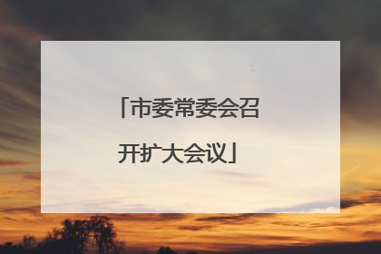 市委常委会召开扩大会议