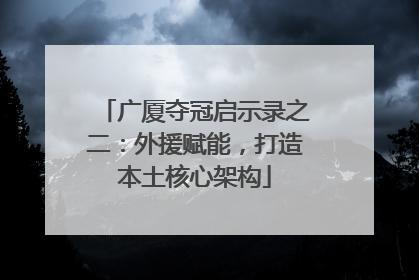 广厦夺冠启示录之二：外援赋能，打造本土核心架构