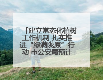 建立常态化植树工作机制 扎实推进“绿满陇原”行动 市公安局预计年底前完成1402亩绿化任务