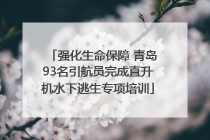 强化生命保障 青岛93名引航员完成直升机水下逃生专项培训
