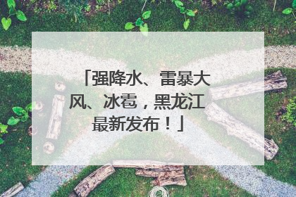 强降水、雷暴大风、冰雹，黑龙江最新发布！
