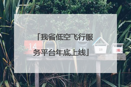我省低空飞行服务平台年底上线