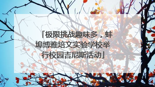 极限挑战趣味多，蚌埠博雅培文实验学校举行校园吉尼斯活动