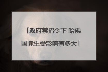 政府禁招令下 哈佛国际生受影响有多大