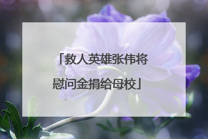 救人英雄张伟将慰问金捐给母校