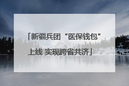 新疆兵团“医保钱包”上线 实现跨省共济
