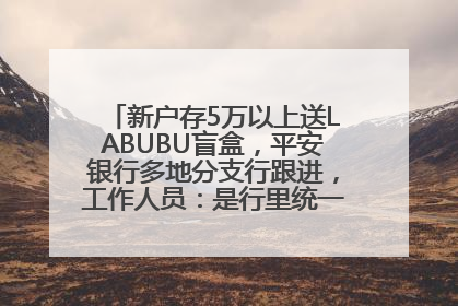新户存5万以上送LABUBU盲盒，平安银行多地分支行跟进，工作人员：是行里统一的，进货渠道不清楚