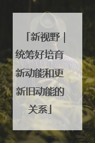 新视野｜统筹好培育新动能和更新旧动能的关系