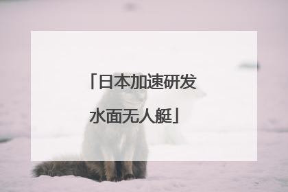日本加速研发水面无人艇