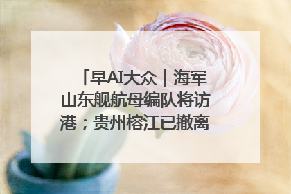 早AI大众｜海军山东舰航母编队将访港；贵州榕江已撤离转移群众超4万人