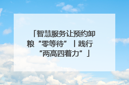 智慧服务让预约卸粮“零等待”丨践行“两高四着力”