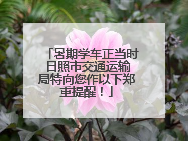 暑期学车正当时 日照市交通运输局特向您作以下郑重提醒！