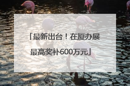 最新出台！在厦办展最高奖补600万元