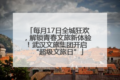 每月17日全城狂欢，解锁青春文旅新体验！武汉文旅集团开启 “超级文旅日”