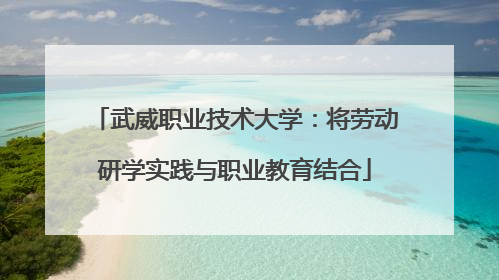 武威职业技术大学：将劳动研学实践与职业教育结合