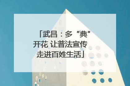 武昌：多“典”开花 让普法宣传走进百姓生活