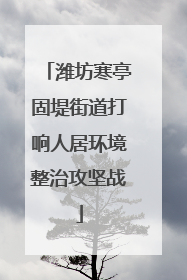 潍坊寒亭固堤街道打响人居环境整治攻坚战