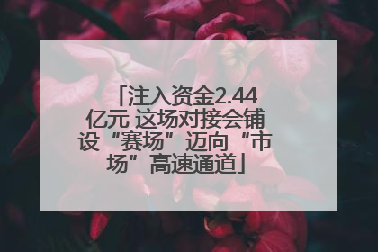 注入资金2.44亿元 这场对接会铺设“赛场”迈向“市场”高速通道