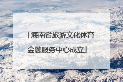 海南省旅游文化体育金融服务中心成立