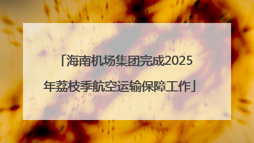 海南机场集团完成2025年荔枝季航空运输保障工作