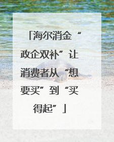 海尔消金“政企双补”让消费者从“想要买”到“买得起”