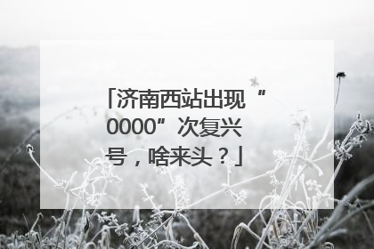 济南西站出现“0000”次复兴号，啥来头？