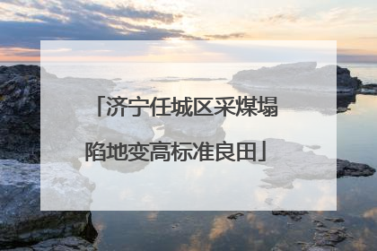济宁任城区采煤塌陷地变高标准良田