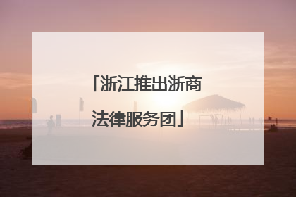 浙江推出浙商法律服务团