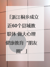 浙江桐乡成立近60个县域教联体 做大心理健康教育“朋友圈”