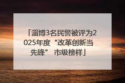 淄博3名民警被评为2025年度“改革创新当先锋” 市级榜样
