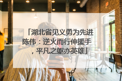 湖北省见义勇为先进陈伟：逆火而行伸援手，平凡之躯亦英雄