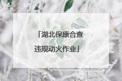 湖北保康合查违规动火作业