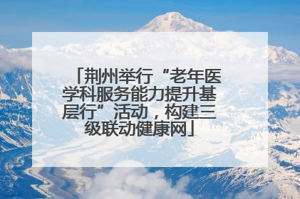 荆州举行“老年医学科服务能力提升基层行”活动，构建三级联动健康网