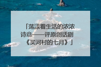 荡漾着生活的浓浓诗意——评原创话剧《买河村的七月》