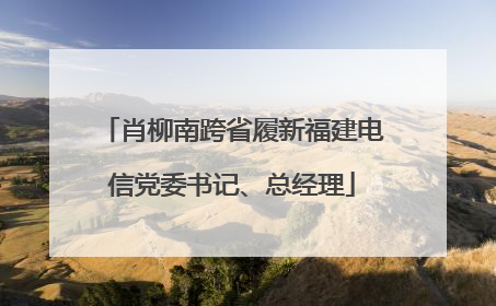 肖柳南跨省履新福建电信党委书记、总经理