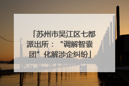 苏州市吴江区七都派出所：“调解智囊团”化解涉企纠纷
