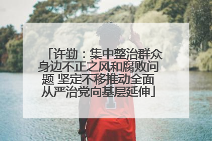 许勤：集中整治群众身边不正之风和腐败问题 坚定不移推动全面从严治党向基层延伸