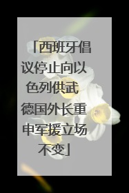 西班牙倡议停止向以色列供武 德国外长重申军援立场不变