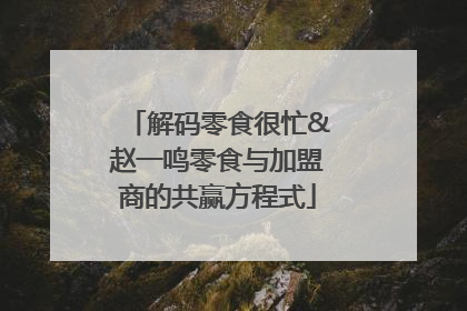 解码零食很忙&赵一鸣零食与加盟商的共赢方程式