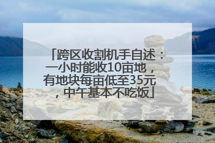 跨区收割机手自述：一小时能收10亩地，有地块每亩低至35元，中午基本不吃饭