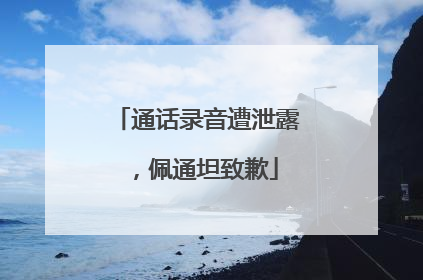 通话录音遭泄露，佩通坦致歉