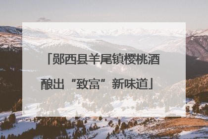 郧西县羊尾镇樱桃酒酿出“致富”新味道