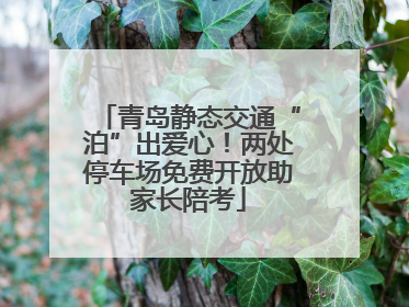 青岛静态交通“泊”出爱心！两处停车场免费开放助家长陪考