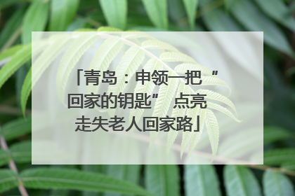 青岛：申领一把“回家的钥匙” 点亮走失老人回家路