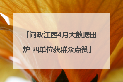 问政江西4月大数据出炉 四单位获群众点赞