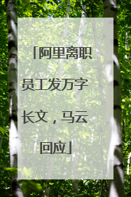 阿里离职员工发万字长文，马云回应