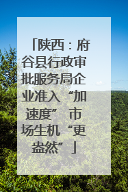 陕西：府谷县行政审批服务局企业准入“加速度” 市场生机“更盎然”